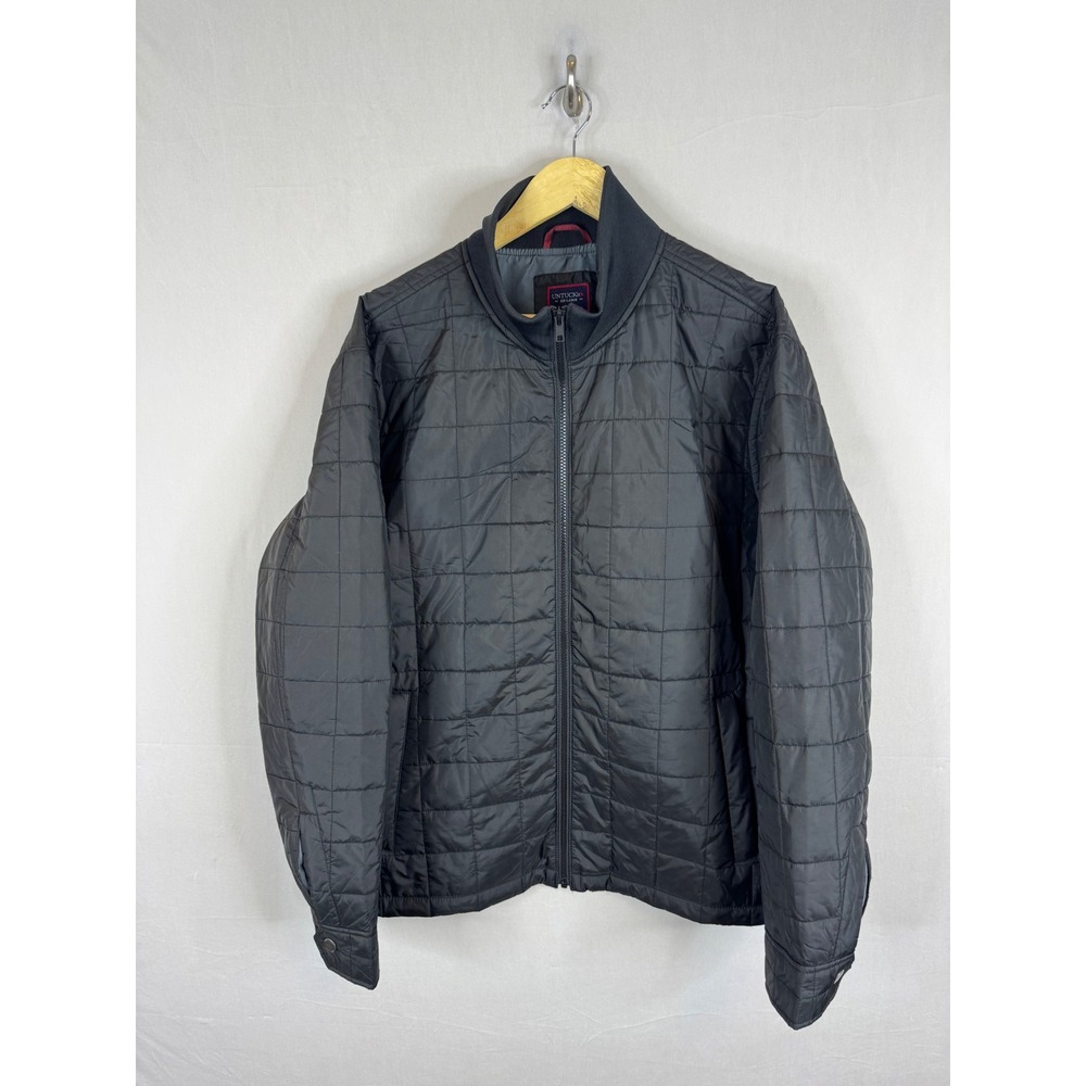 UNTUCKit Marston Quilted Jacket Mens XXL Black Full Zip Bomber Coat 40761